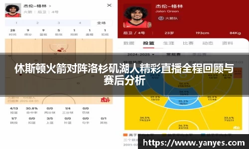 休斯顿火箭对阵洛杉矶湖人精彩直播全程回顾与赛后分析